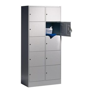 CP Schließfachschrank S 2000 Classic lichtgrau, enzianblau 80700-20 S10006, 10 Schließfächer 46,0 x 48,0 x 195,0 cm
