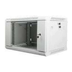 LANBERG 19" 6U 600x450 Wandgehäuse Glastür (FlatPack) grau