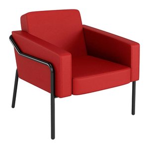 medso powered by PAPERFLOW Sessel MEDSO L rot schwarz Kunstleder 75,0 x 74,3 x 73,6 cm, 1 St.