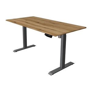 Kerkmann Move 1 elektrisch höhenverstellbarer Schreibtisch eiche rechteckig, T-Fuß-Gestell grau 160,0 x 80,0 cm
