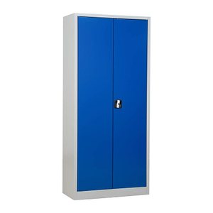Gürkan Stahlschrank 100050 lichtgrau, enzianblau 4 Fachböden 80,0 x 38,0 x 180,0 cm, aufgebaut, 1 St.