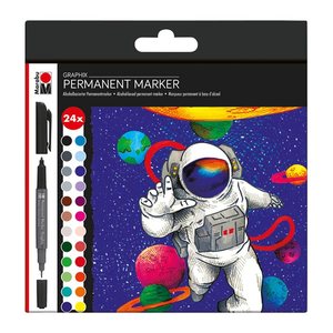 Marabu HERO OF GALAXY Permanentmarker farbsortiert, 24 St.