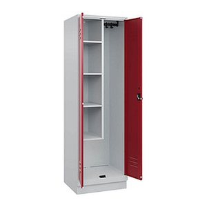 CP Putzmittelschrank Classic PLUS 080120-00 S10001 lichtgrau, rubinrot 4 Fachböden 60,0 x 50,0 x 195,0 cm, aufgebaut, 1 St.