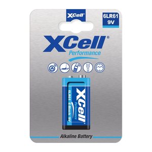 XCell Batterie Performance Alkaline 6LR61 9V-Block 1St.