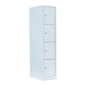 LÜLLMANN Schließfachschrank lichtgrau 523410, 4 Schließfächer 41,5 x 50,0 x 180,0 cm