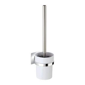 WENKO WC-Garnitur Quadro weiß, silber Metall, 1 St.