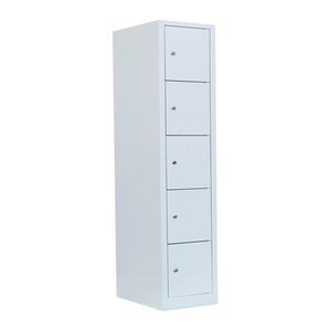 LÜLLMANN Schließfachschrank lichtgrau 523510, 5 Schließfächer 41,5 x 50,0 x 180,0 cm