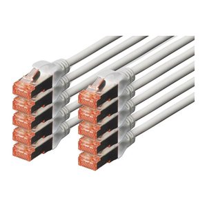 DIGITUS RJ45-Stecker/RJ-45 Stecker Netzwerkkabel DK-1644-020-WH-10 2,0 m weiß, 10 St.
