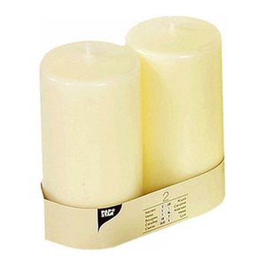 STARPAK Stumpenkerze elfenbein, 2 St.