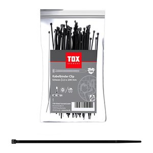 TOX Kabelbinder Clip schwarz 200,0 mm x 2,5 mm, 100 St.