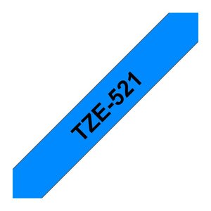 brother Schriftband TZe-521 TZE521, 9 mm, schwarz auf blau, 1 St.