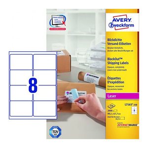 AVERY Zweckform Etiketten weiß 99,1 x 67,7 mm, 250 Blatt