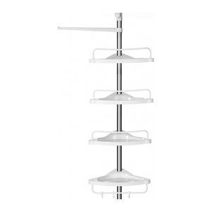 SONGMICS Teleskop-Duschregal BCB02SW weiß 25,0 x 35,0 x 85,0 - 300,5 cm