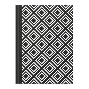 RNK-Verlag Notizbuch Rhombus DIN A5 kariert, schwarz/weiß Hardcover 192 Seiten, 1 St.