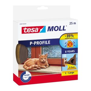 tesa INSULATION Dichtungsband aus Gummi L 25 m x 9 mm Braun