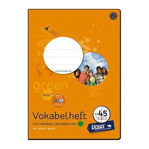 Ursus® Vokabelheft OE Recycling Lineatur 45 liniert DIN A4 ohne Rand, 40 Blatt, 1 St.