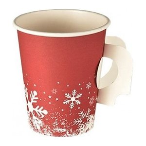 PAPSTAR Einweg-Trinkbecher Winter Time rot 0,2 l, 50 St.