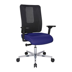 Topstar Bürostuhl Sitness Open X (N) Deluxe Alu mit Schiebesitz, OX39WTW2 T380 Stoff blau, Gestell alu