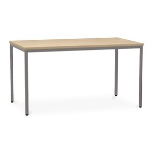 Besprechungstisch in verschiedenen Größen – G: Weißaluminium (1400 x 800 x 750 mm, Platte Ahorn)