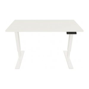 BISLEY E-StarterTech elektrisch höhenverstellbarer Schreibtisch weiß rechteckig, T-Fuß-Gestell weiß 140,0 x 60,0 cm