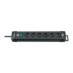 brennenstuhl Premium-Line 6-fach Steckdosenleiste mit Schalter 3,0 m schwarz
