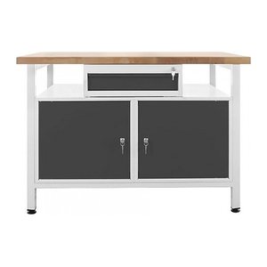 ADB Werkbank lichtgrau, anthrazitgrau 1 Schublade 120,0 x 60,0 x 84,0 cm