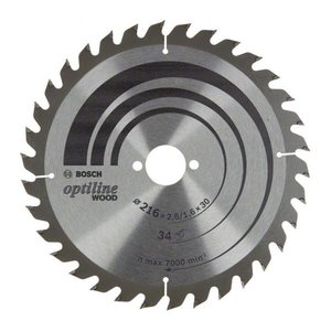 BOSCH Optiline Wood Kreissägeblatt 216,0 mm, 34 Zähne, 1 St.
