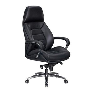 AMSTYLE XXL Chefsessel, SPM1.435 Leder schwarz, Gestell alu