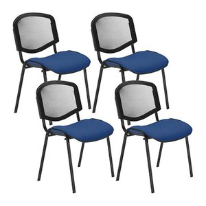 Nowy Styl Besucherstühle Iso Ergo Mesh blau Stoff, 4 St.
