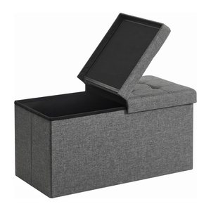 SONGMICS Sitztruhe LSF46GYZ dunkelgrau Stoff 76,0 cm