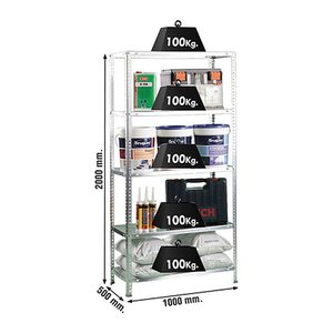 Simonrack Schwerlastregal COMFORT PLUS 5/500 707100014201055 silber 100,0 x 50,0 x 200,0 cm