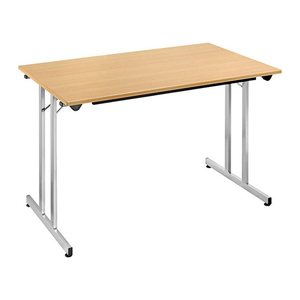 SODEMATUB Mehrzwecktisch buche rechteckig, Vierkantrohr silber, 140,0 x 80,0 x 74,0 cm