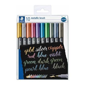 STAEDTLER Marker Metallic brush 10 Stück im Etui, 1-6mm