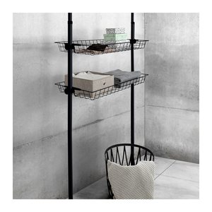 WENKO Herkules Ablagen für Garderobensystem schwarz 94,0 x 38,0 x 8,0 cm, 2 St.