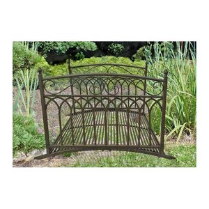 Garden Pleasure Teichbrücke YASUR Metall dunkelbraun gebogen 136,0 x 80,0 x 91,0 cm, 1 St.