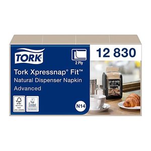 TORK Servietten Xpressnap Fit® natur 2-lagig 16,5 x 21,3 cm, 720 St.