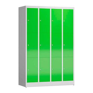 ClassiX Schließfachschrank gelbgrün, lichtgrau X-520345, 12 Schließfächer 118,5 x 50,0 x 180,0 cm