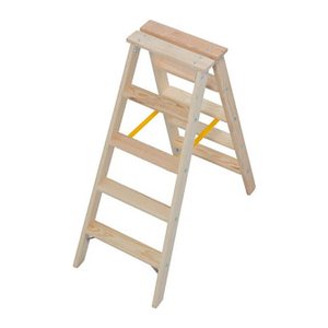 KRAUSE Stehleiter beidseitig Stabilo natur 2x 5 Stufen, H: 120,0 cm