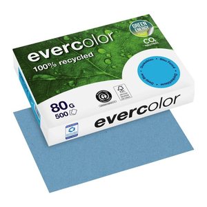 Clairefontaine Recyclingpapier Evercolor dunkelblau DIN A4 80 g/qm 500 Blatt