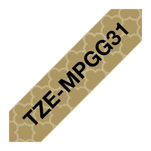 brother Schriftband TZe-MPGG31 TZEMPGG31, 12 mm, schwarz auf gold, 1 St.