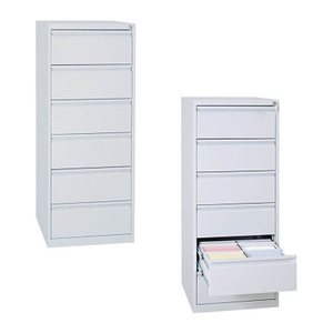 Gürkan Karteischrank lichtgrau 6 Schubladen 53,0 x 62,0 x 132,0 cm, 1 St.