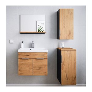 POSSEIK Badmöbel-Set 4-teilig LAGO eiche 59,9 x 35,0 x 51,0 cm