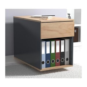 VCM my office Dasola Rollcontainer anthrazit, eiche 1 Auszug 39,0 x 70,0 x 55,0 cm
