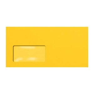 tecno Briefumschläge colors DIN lang+ mit Fenster intensivgelb haftklebend 25 St.
