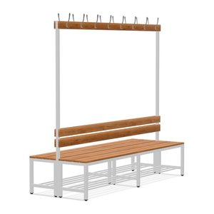 Garderobenbank doppelseitig – 2000 mm lang – aus Holz/Stahl