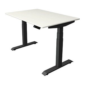 Kerkmann Move 4 elektrisch höhenverstellbarer Schreibtisch weiß rechteckig, T-Fuß-Gestell grau 120,0 x 80,0 cm