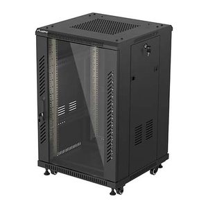 LANBERG 19" 18U 600x600 freistehend Glastür (FlatPack) sw