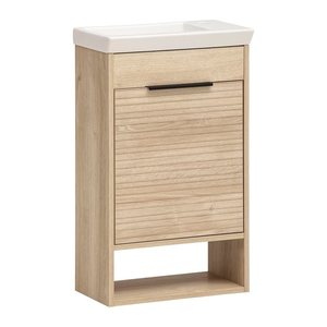 MÖBELPARTNER Waschbecken mit Unterschrank Mads 159075 weiß-eiche 45,5 x 27,0 x 5,0 cm
