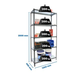 Simonrack Schwerlastregal SIMONCLICK MEGAPLUS 8425437098758 anthrazit, weiß 120,0 x 40,0 x 200,0 cm
