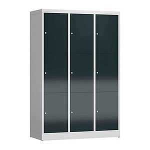 ClassiX Schließfachschrank anthrazit, lichtgrau X-523338, 9 Schließfächer 118,5 x 50,0 x 180,0 cm